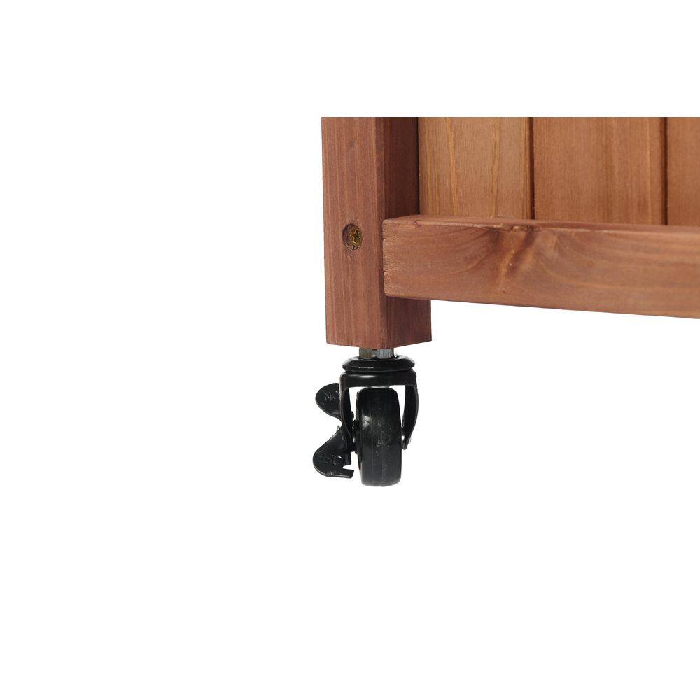 2-Piece 25 in. x 11 in. x 42.3 in. Solid Wood Raised Garden Bed with Trellis, 2 Wheels and Drainage Holes - Hercitys