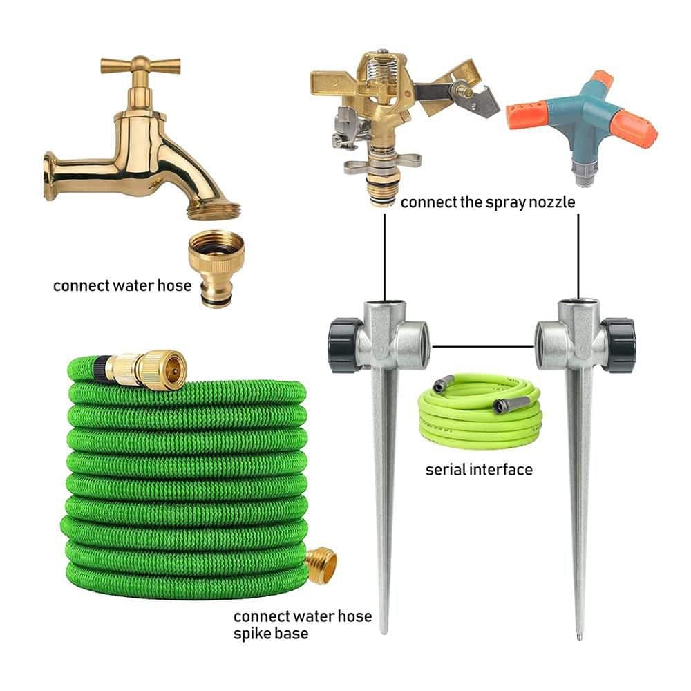 5800 sq. ft. Pulsating Sprinkler with Brass Head and Spike Base (2 Pack) - Hercitys