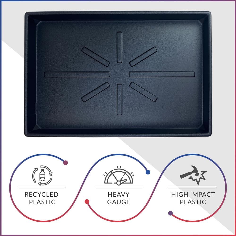 36 in. x 23 in. Heavy-Duty HDPE HVAC Condensate Drain Pan with Drain Hose Adapter - Hercitys