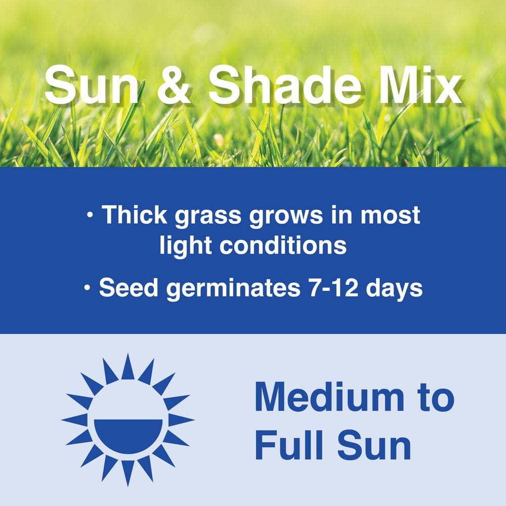 20 lbs. Sun and Shade Grass Seed Mix with Water Saver Seed Coating - Hercitys