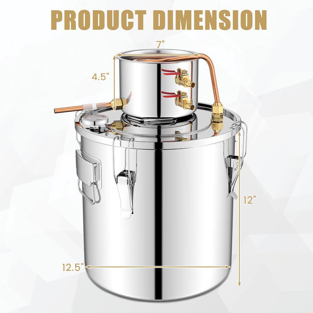 5 Gal Alcohol Still 2 Pots Stainless Steel Alcohol Distiller Copper Tube - Hercitys