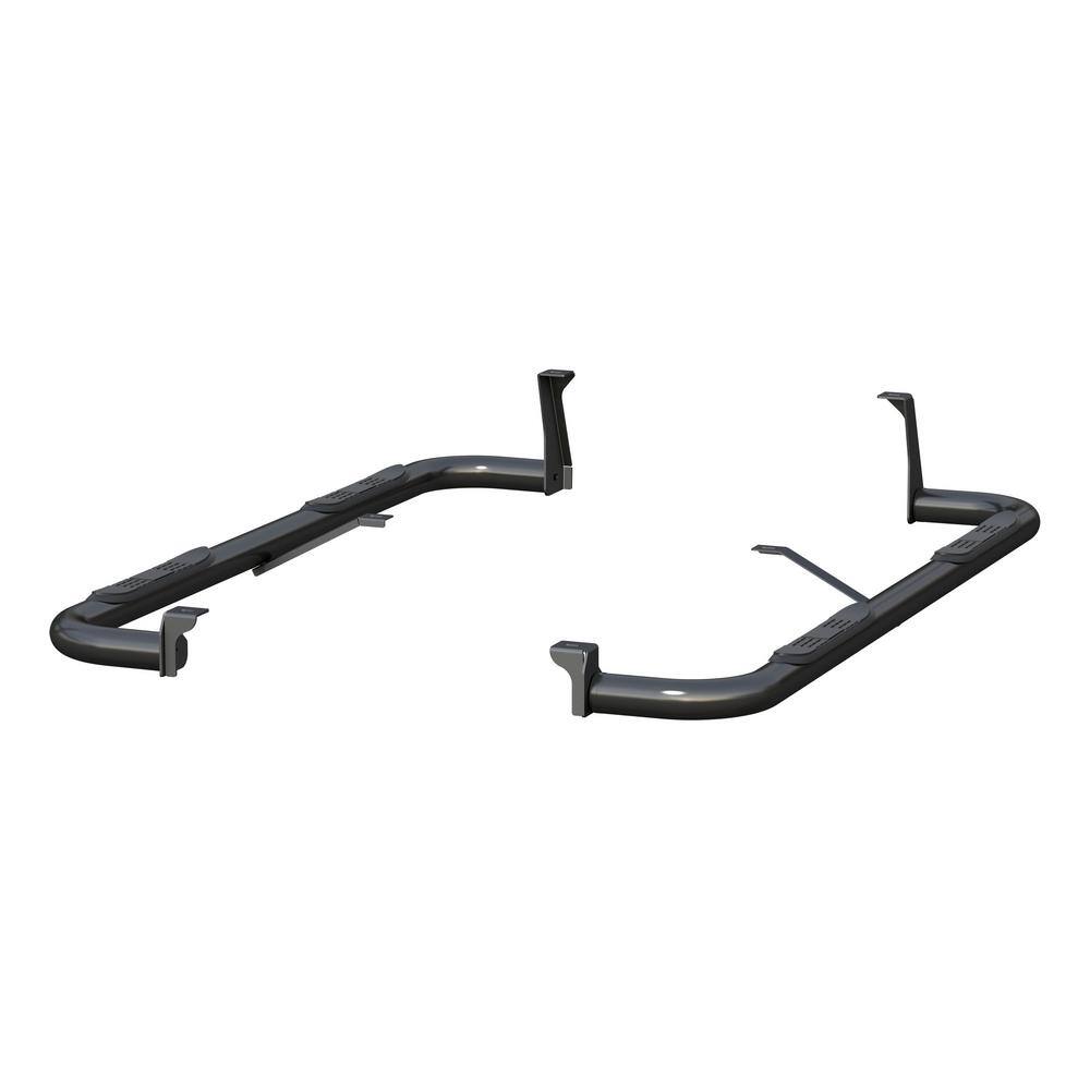 3 in. Round Semi-Gloss Black Steel Side Bars - Hercitys