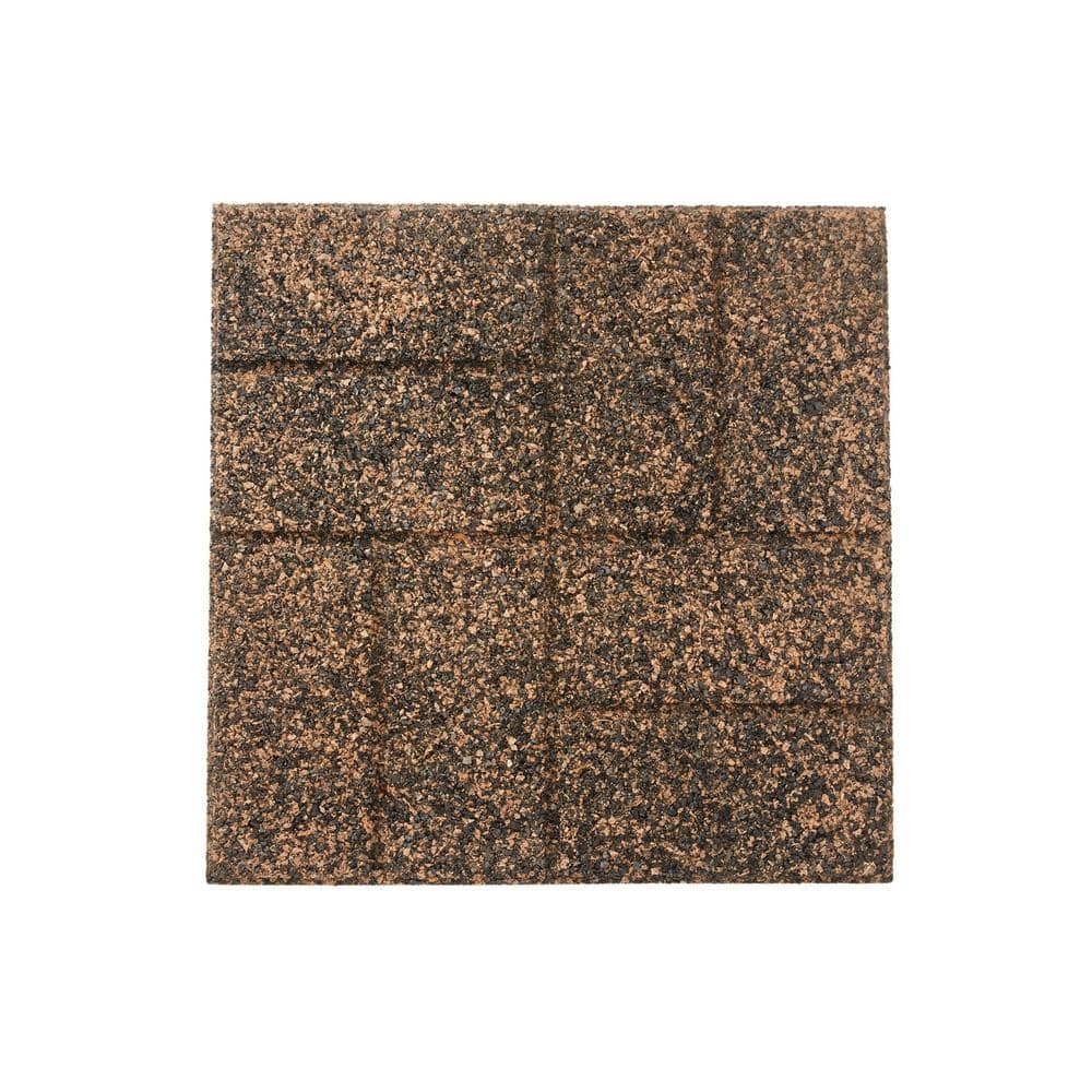 16 in. x 16 in. x 3/4 in. Black/Tan Blended Dual-Sided Rubber Paver (9-Pack) - Hercitys
