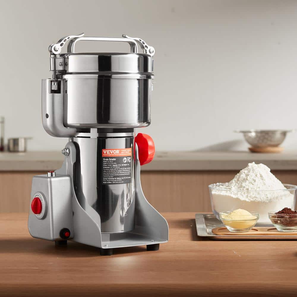 1000g Electric Grain Mill Grinder, High Speed 3000-Watt Commercial Spice Grinders, Stain Steel Pulverize Powder Machine - Hercitys