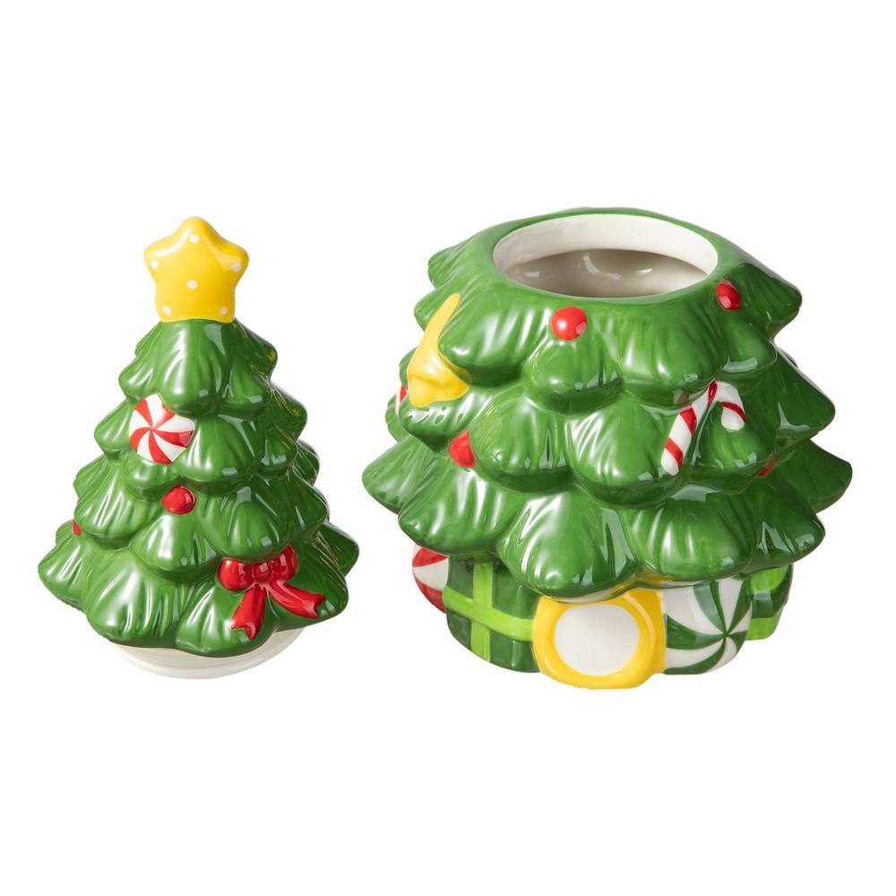 3-Piece Dolomite Christmas Tree Cookie Jar Set - Hercitys