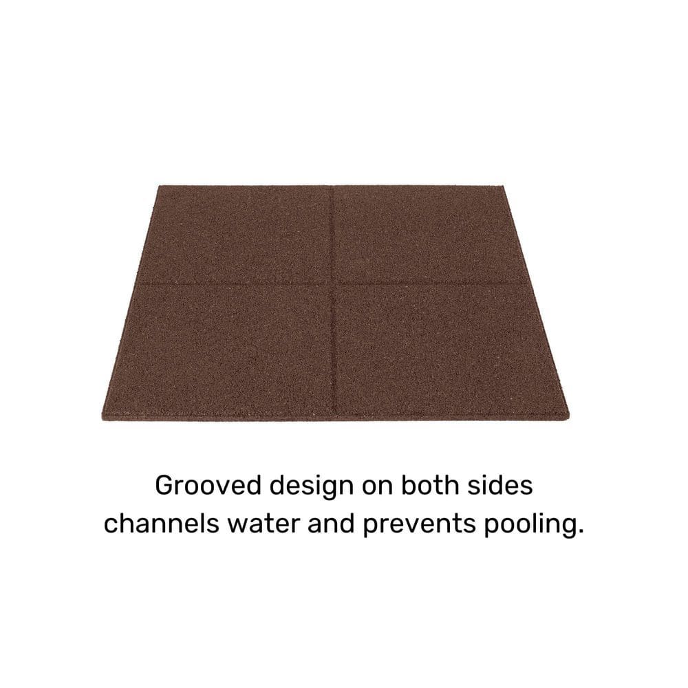 24 in. x 24 in. x 5/8 in. Brown Dual-Sided Rubber Paver (4-Pack) - Hercitys