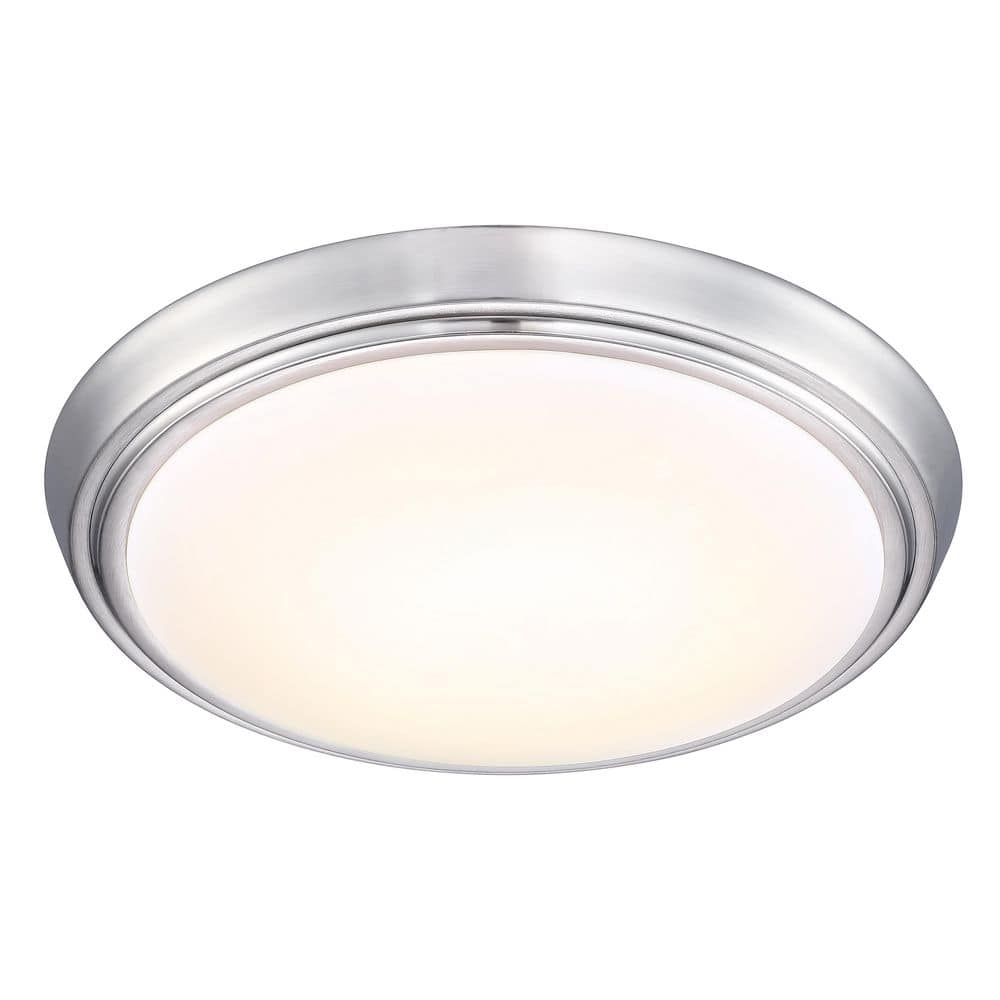 12.99 in. 1-Light Brushed Nickel Dimmable Selectable LED Ceiling Flush Mount (1-Pack) - Hercitys