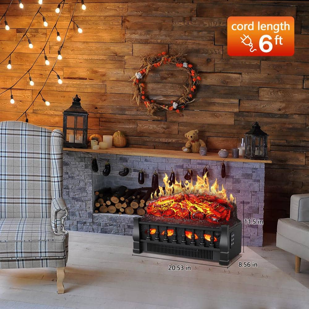 21 in. Electric Fireplace Log Set with Remote Control - Hercitys