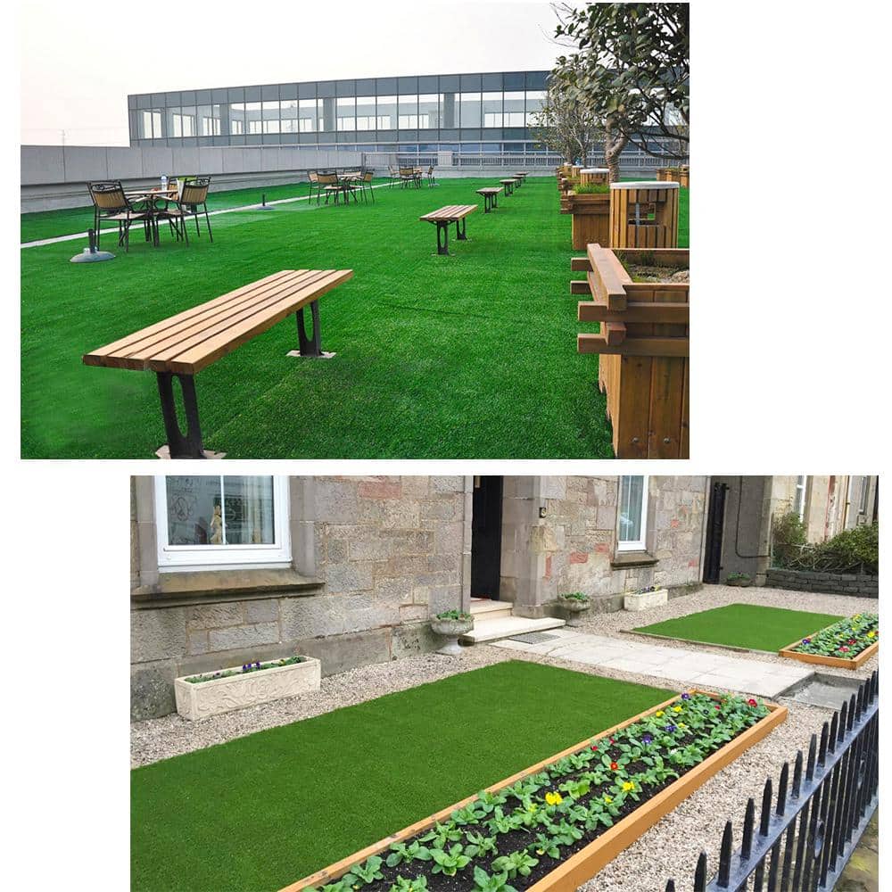 0.4in Pile Height 7 ft. x 15 ft. Green Artificial Grass Turf - Hercitys