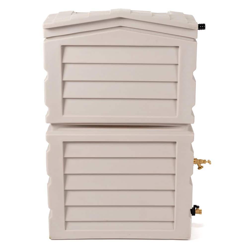 25 Gal. Polyethylene Rainwater Shed Collector, Prestige Pewter Color - Hercitys
