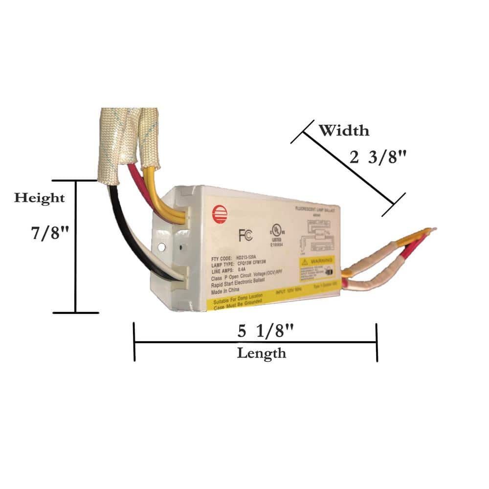 120-Volt 5.13 in. Electronic Ballast 2-PLC 13-Watt Lamps - Hercitys