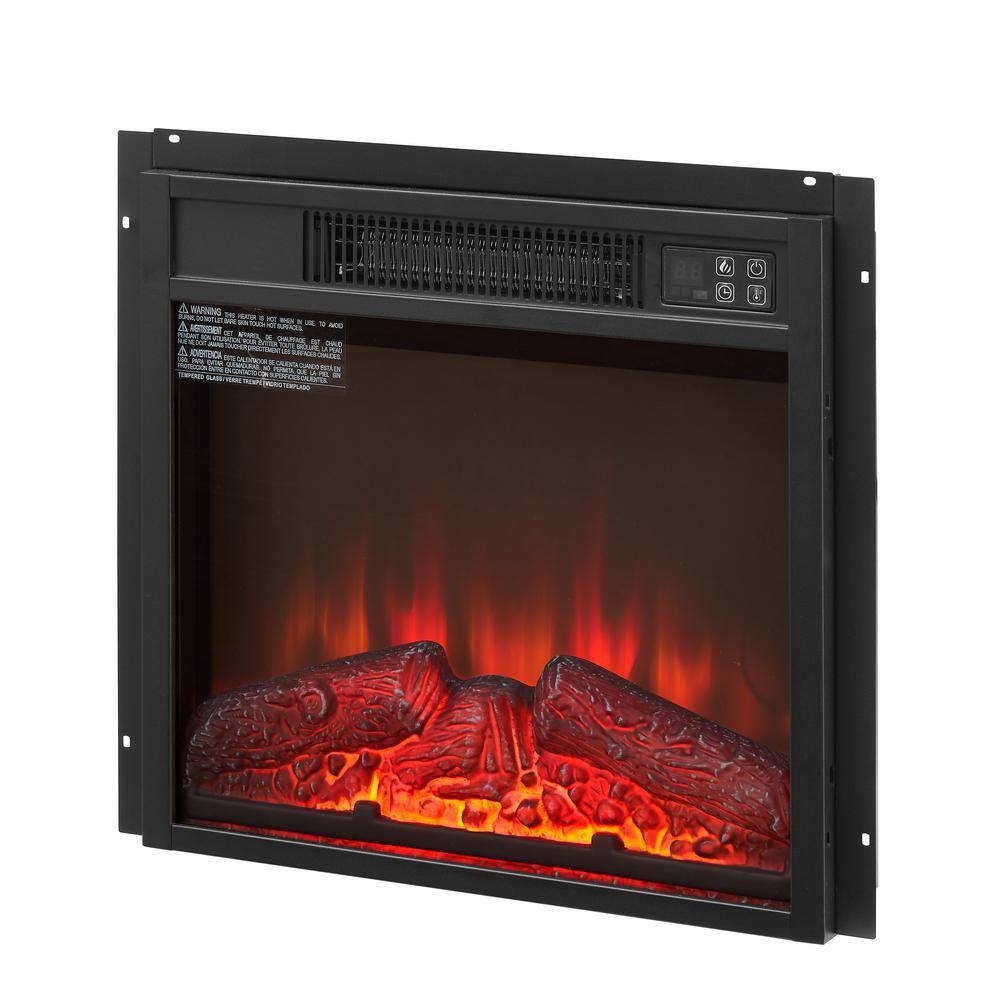 1400W Slim Electric Fireplace Infrared Space Heater, Warm-Air Heating Design with Remote Control and 3D Flames in Black - Hercitys