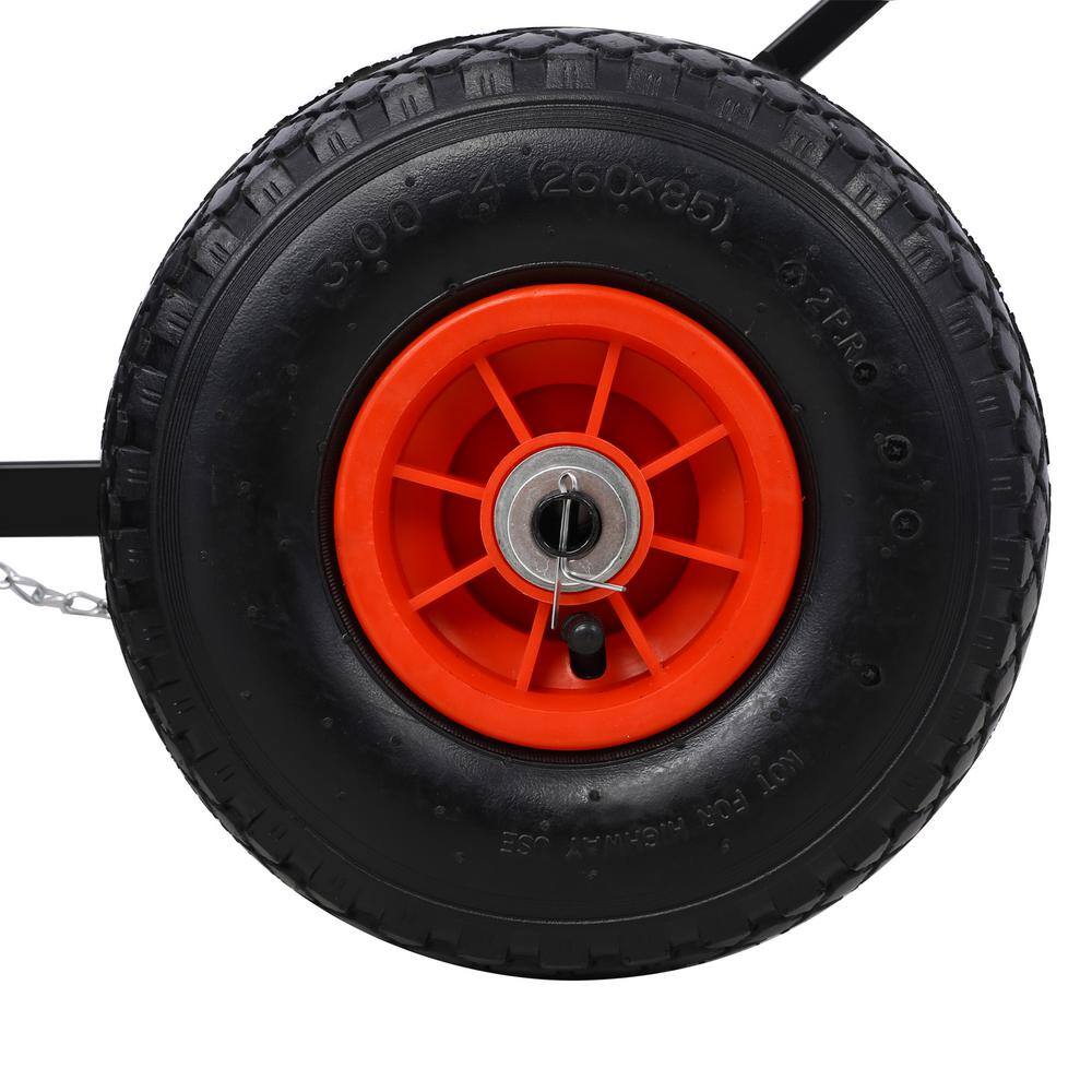 29 in. Adjustable Angle Rubber Handle Steel Blade Snow Shovel with Wheels, Snow Pusher, Snow Removal Tool, Black - Hercitys