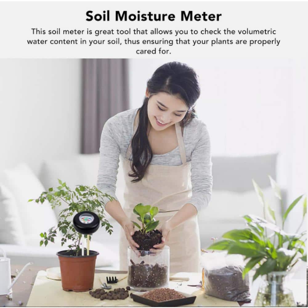 3-in-1 Soil Tester Hygrometer Soil Plant Water Meter Immediate Test Results Moisture PH Hygrometer Fertility, Black - Hercitys
