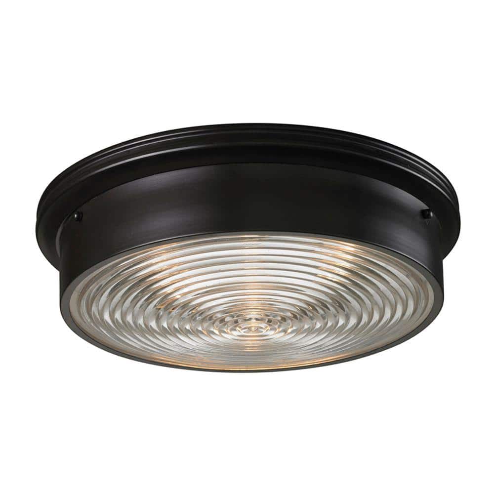 3-Light Oiled Bronze Ceiling Flush Mount - Hercitys