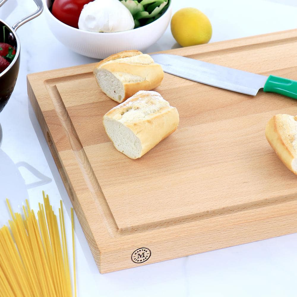 18 in. x 12 in. Reversible Rectangle Beech Wood Cutting Board - Hercitys