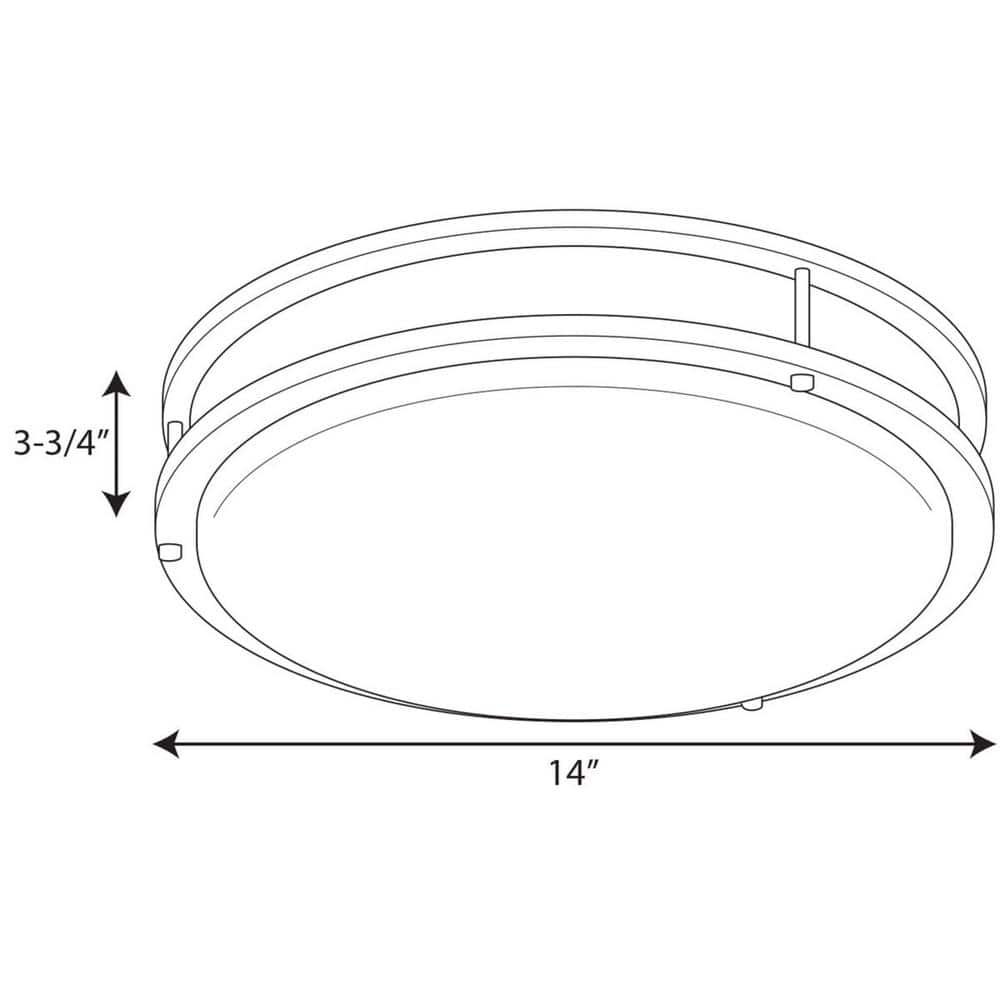 14 in. CTC COMM Collection 23 -Watt Urban Bronze Integrated LED Flush Mount - Hercitys
