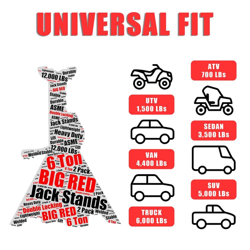 3-Ton SUV Jack Stands (2 Pack) - Hercitys