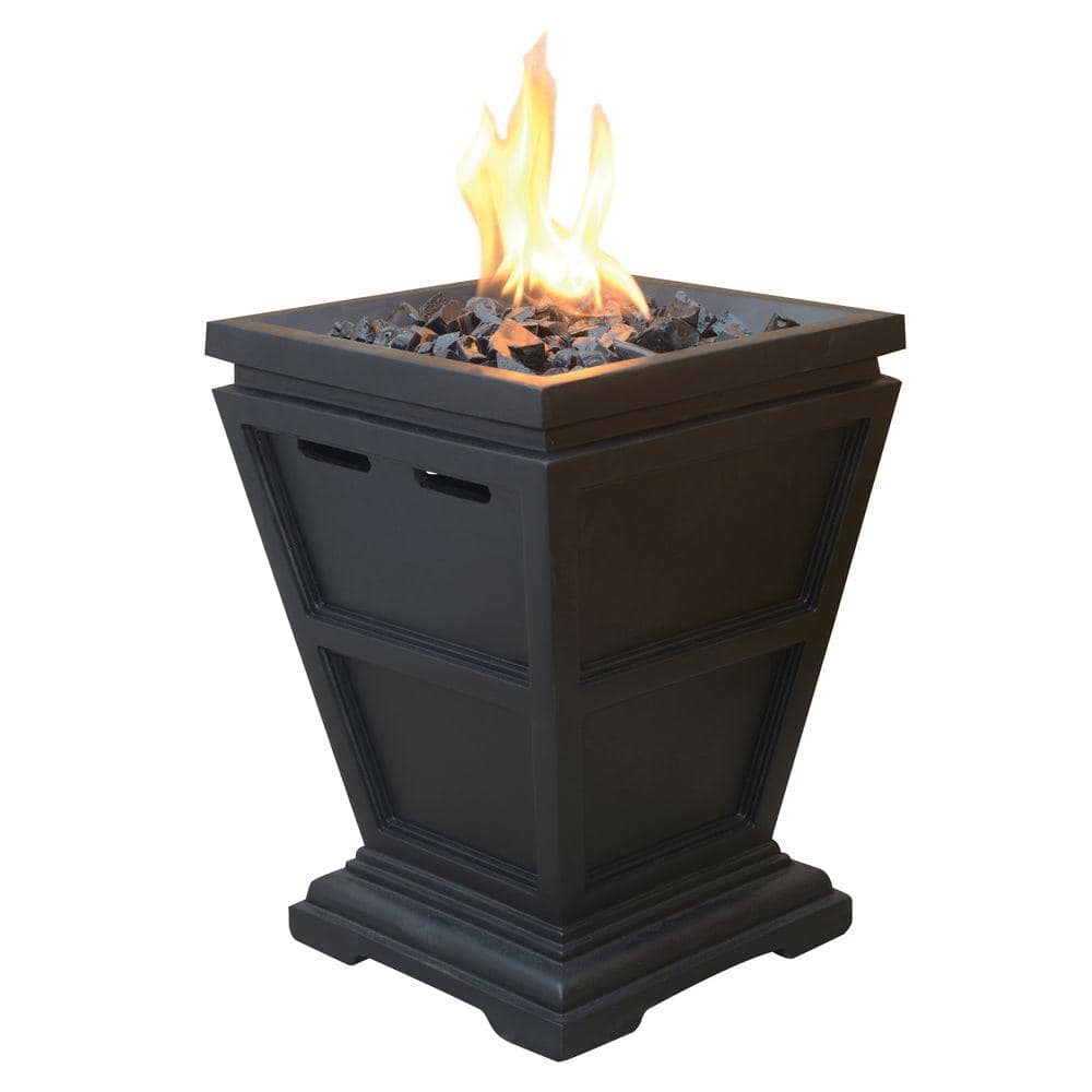 11 in. W x 11 in. D Tabletop LP Gas Fire Pit with Electronic Ignition and Lava Rocks - Hercitys