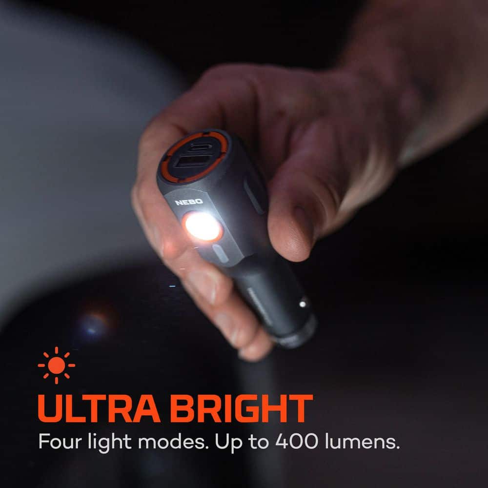 400-Lumens Tactical 12-Volt Charging Device and Flashlight with Glass Breaker - Hercitys