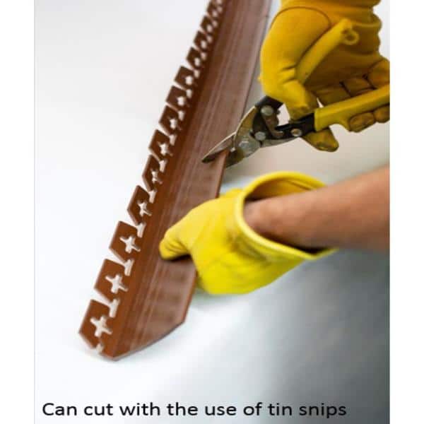 20 ft. L x 2 in. W x 3 in. H Light Brown Tall Resin Innovative Edge No Dig Edging with 9 in. Poly Stakes (10-Quantity) - Hercitys