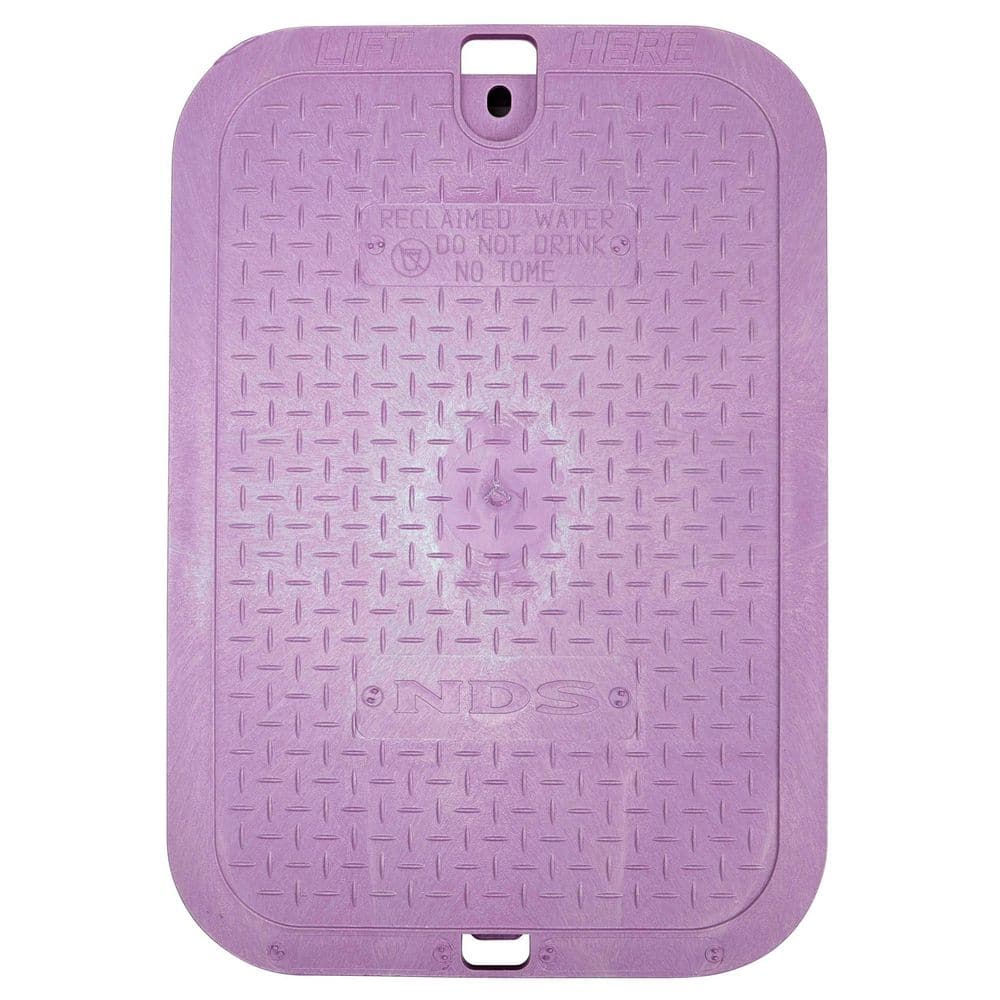14 in. X 19 in. Rectangular Standard Series Valve Box and Cover, 12 in. Height, Purple Box, Purple Reclaimed Water Cover - Hercitys