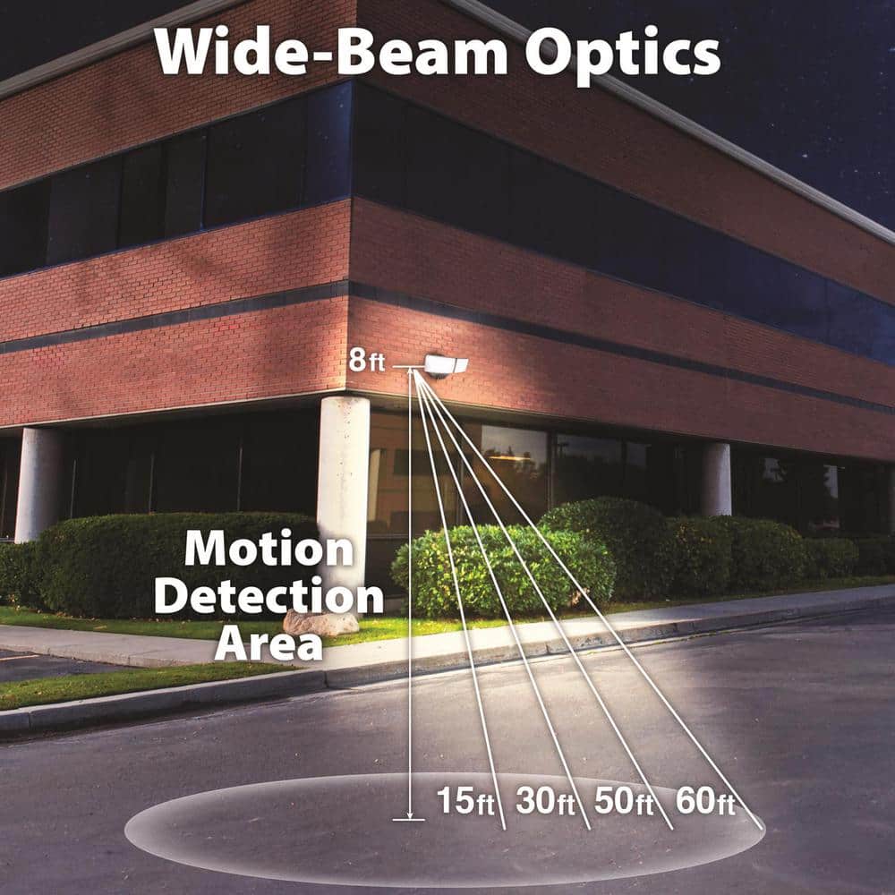 48-Watt 5000 Lumens Motion-Sensing Hardwired LED Bronze Security Flood Light - Hercitys