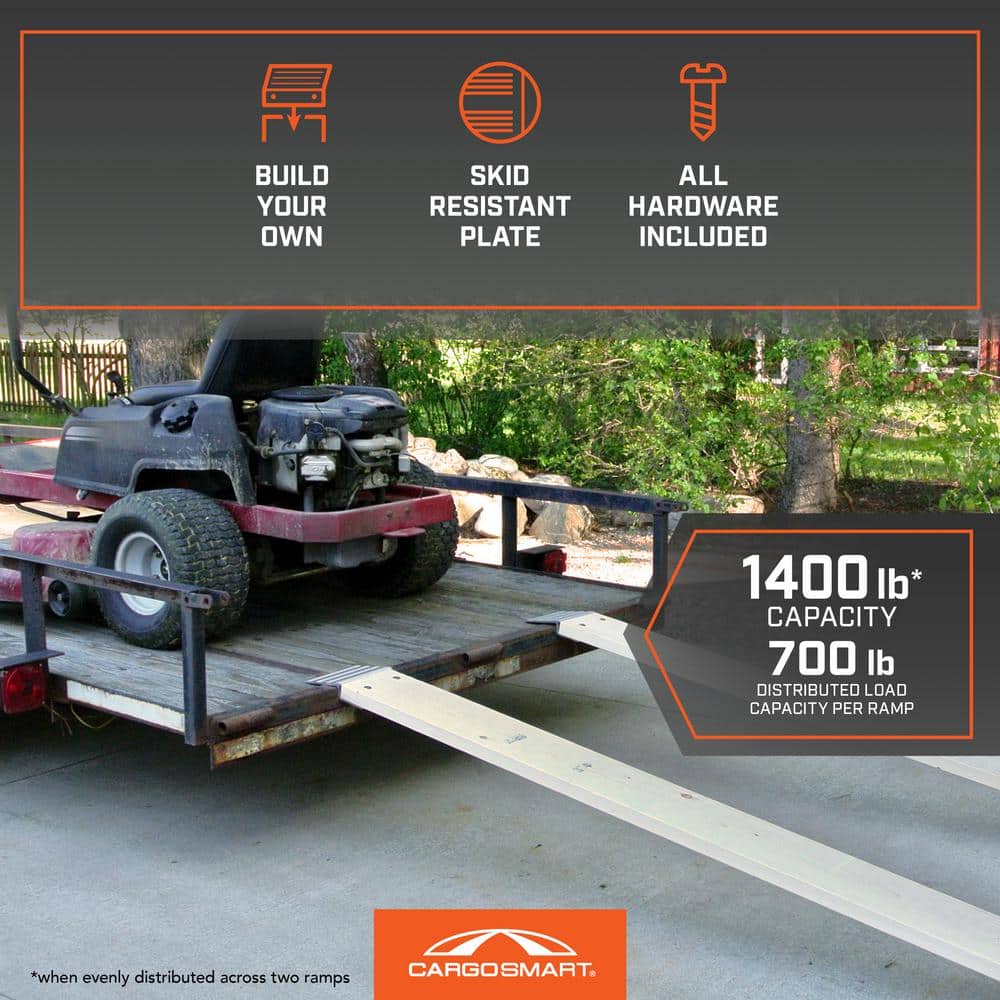 12 in. Aluminum Truck Loading Ramp Plate Kit (Includes 2 Ramp Plates) - Hercitys