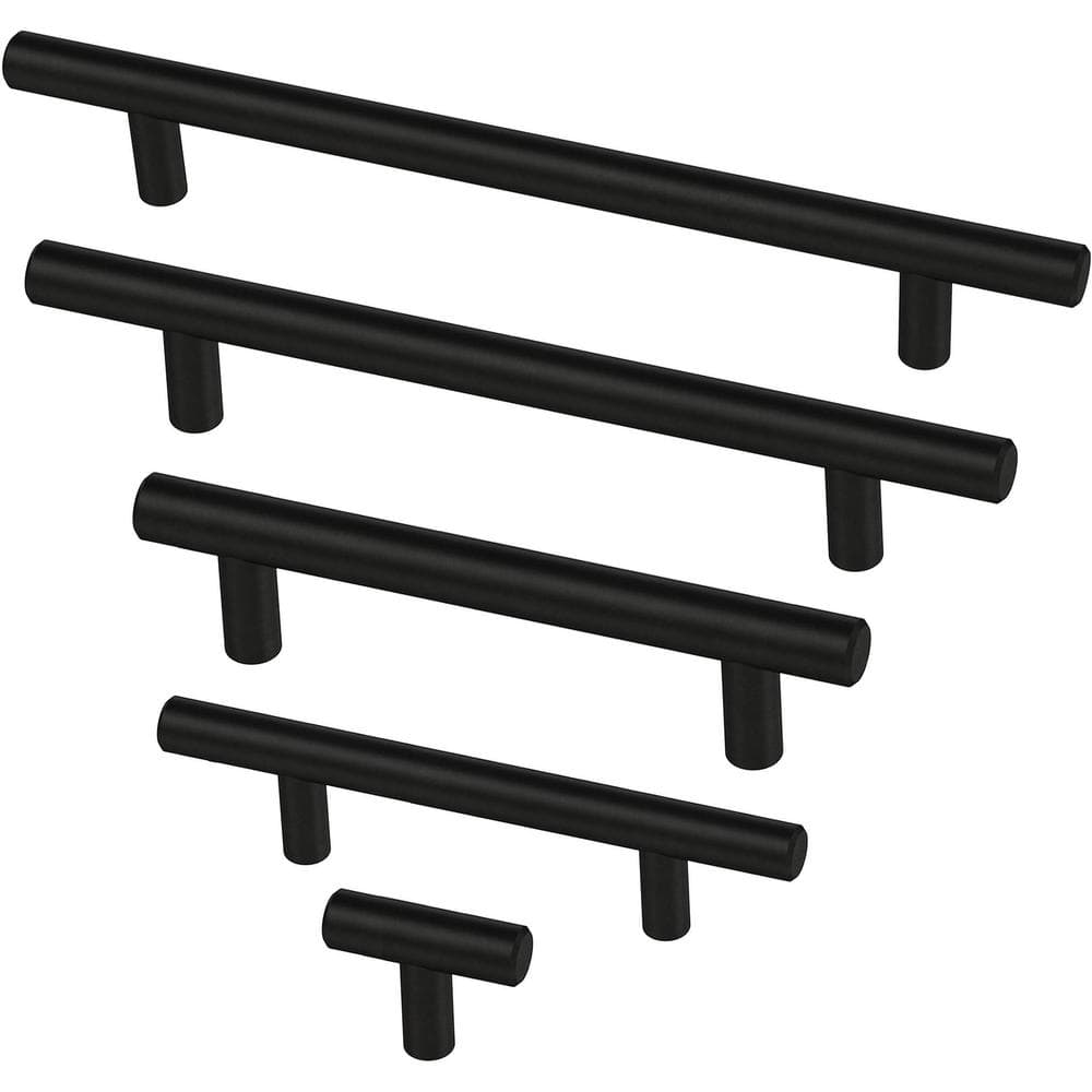 30-Pack Simple Bar 5-1/16 in. (128 mm) Modern Matte Black Cabinet Drawer Pulls - Hercitys