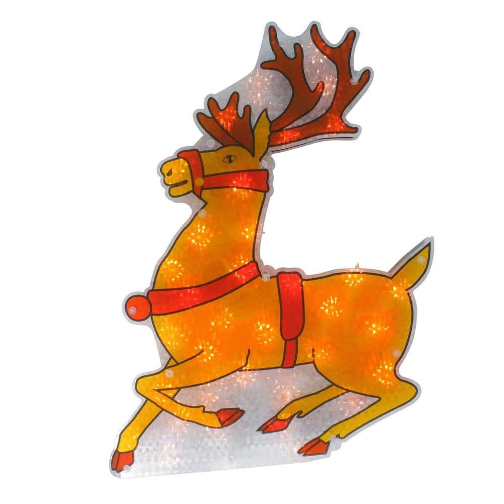 18 in. Lighted Shimmering Reindeer Christmas Window Silhouette - Hercitys