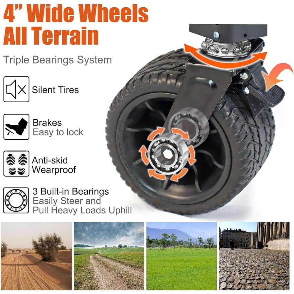 4.5 cu. ft. 600D Oxford fabric Steel Utility Portable Folding camping trolley Wagon Cart Heavy Duty Beach Garden Cart - Hercitys