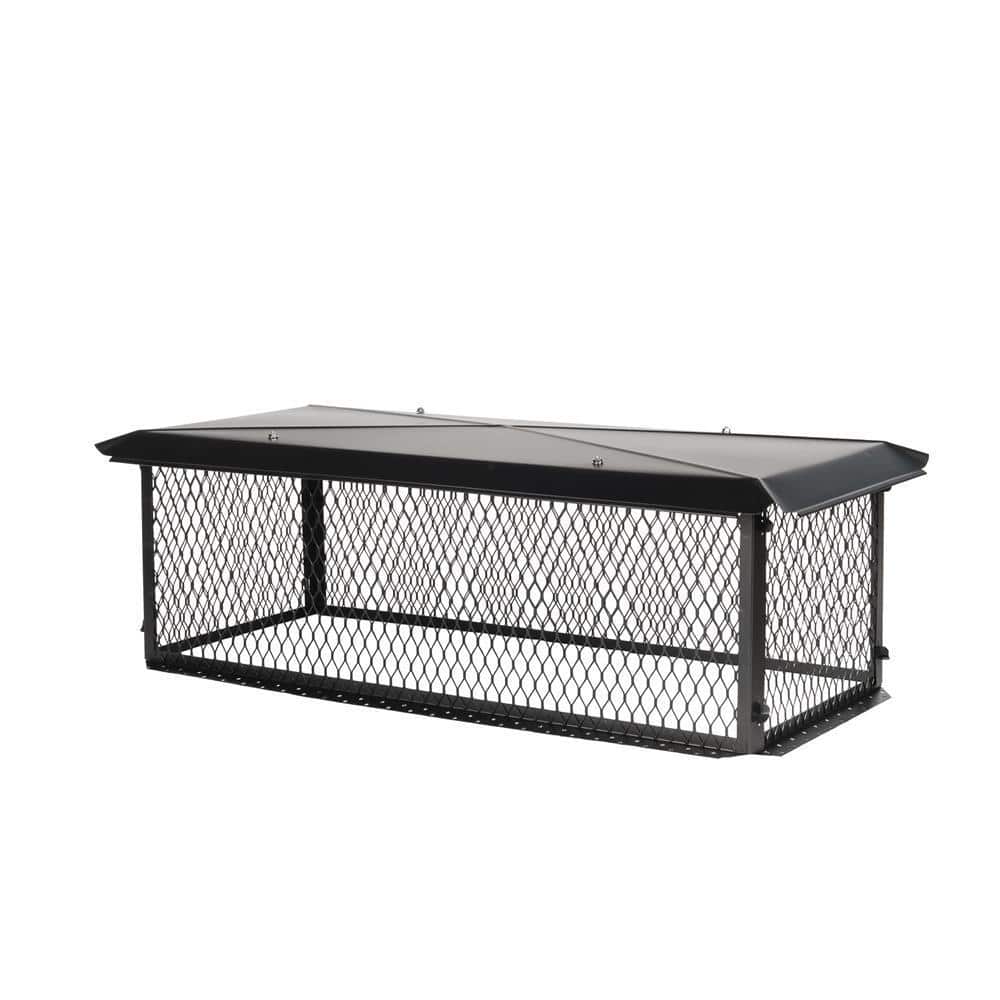 35 in. x 17 in. x 14 in. H Chimney Cap in Black Galvanized Steel - Hercitys