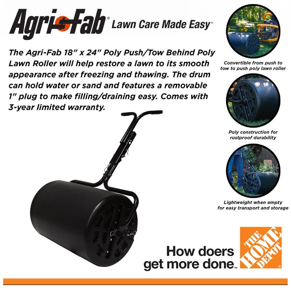 18 in. x 24 in. Poly Push/Tow Behind Lawn Roller - Hercitys