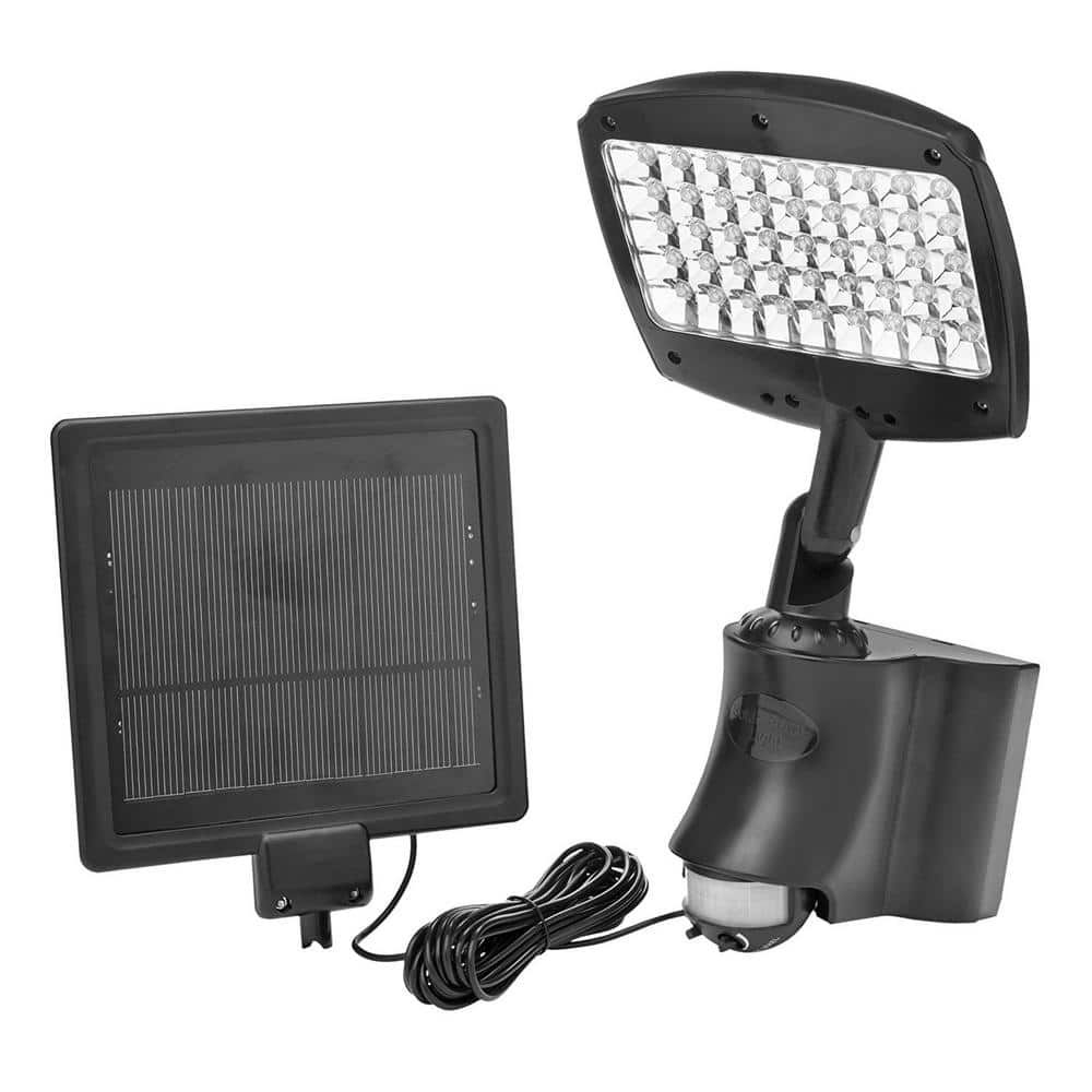 13.5-Watt 180-Degree Black Motion Activated Outdoor Integrated LED Security Flood Light with Rechargable Solar Panel - Hercitys