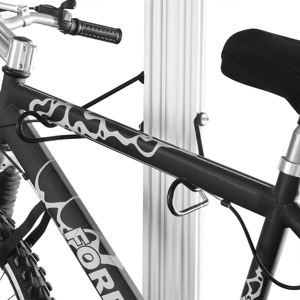 2-Bike Silver Upright Tension Mount Garage Bike Rack - Hercitys