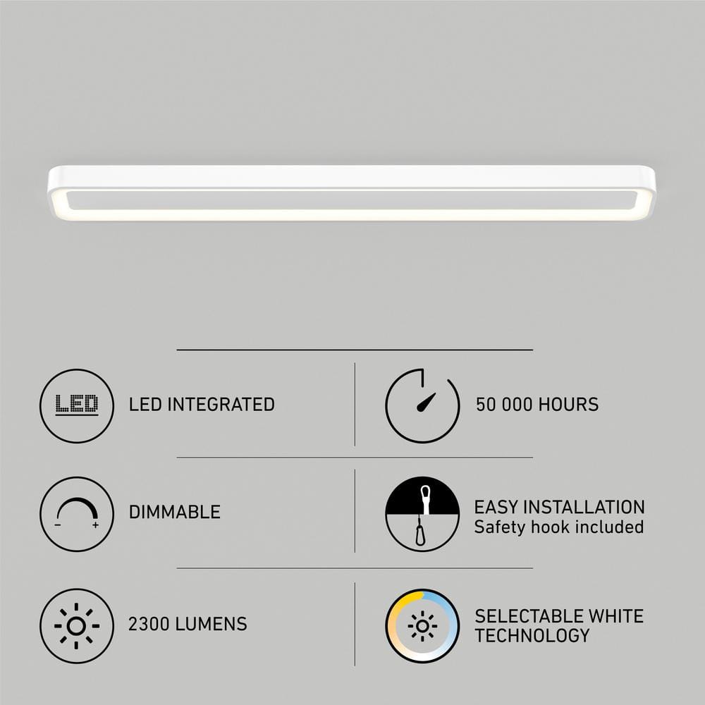 5.98 in. Aiden White LED Flat Panel 30-Watt 5CCT Selectable LED Integrated Linear Flat Panel - Hercitys
