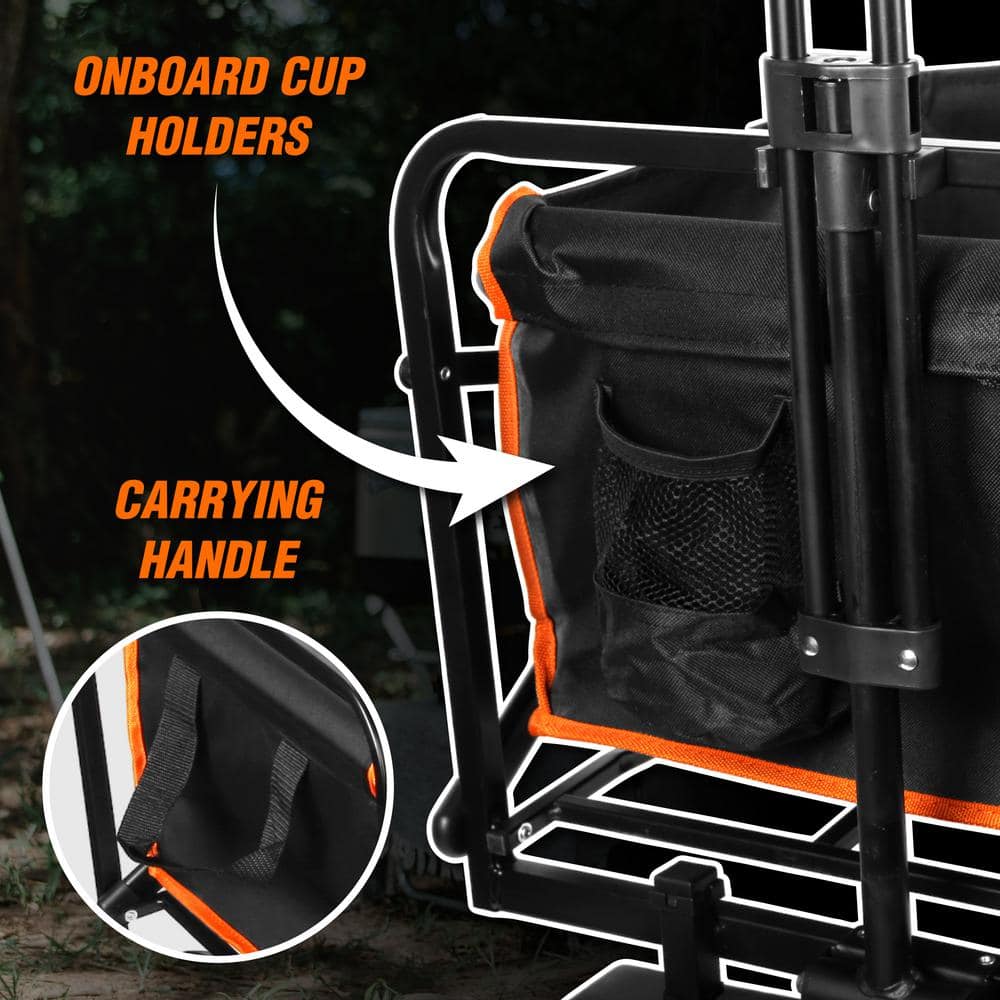 3.125 cu. ft. Folding 600D PVC Fabric Wagon and Utility Garden Cart - Hercitys