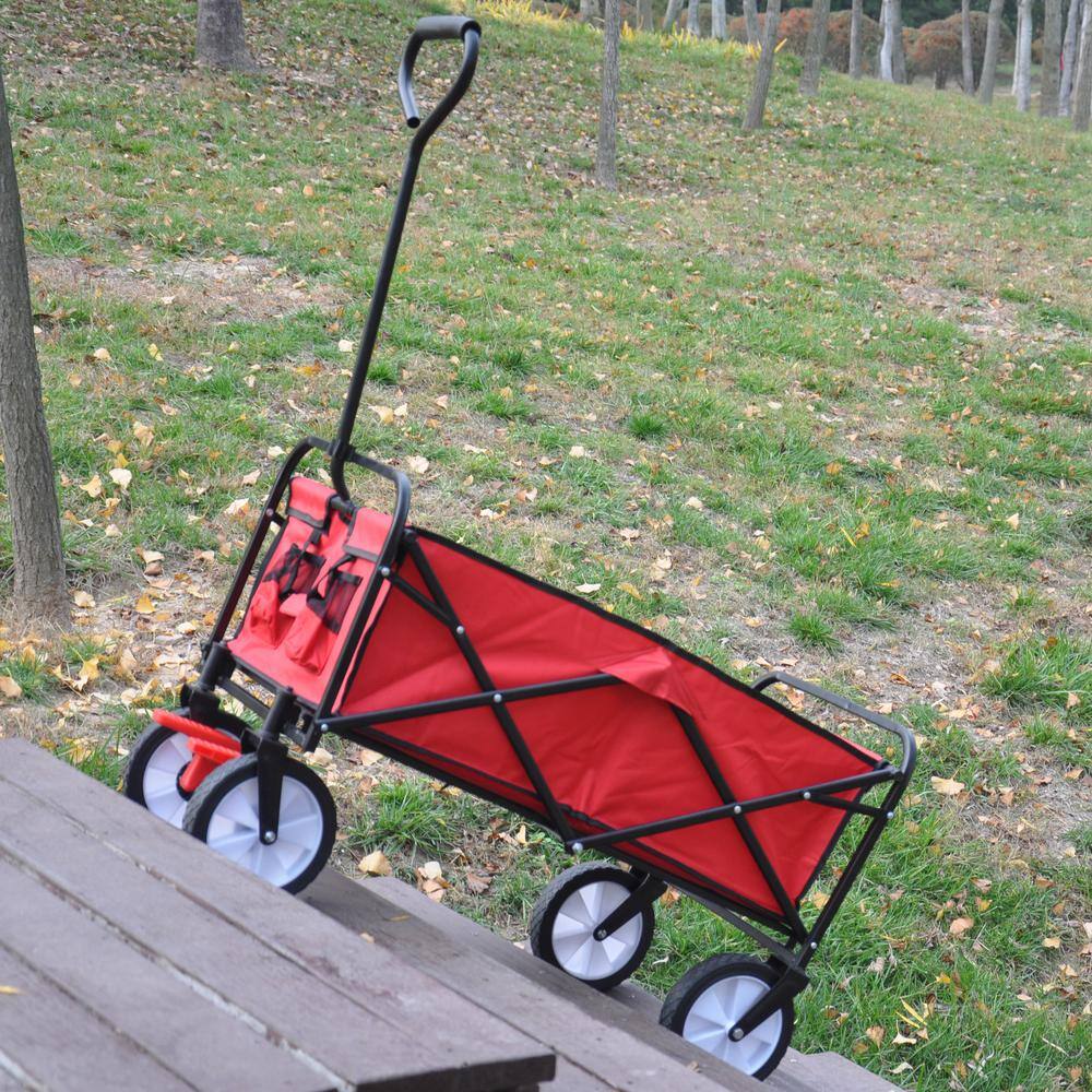 3.6 cu. ft. Metal Garden Cart with Steel Frame and 10 in. Pneumatic Tires - Hercitys