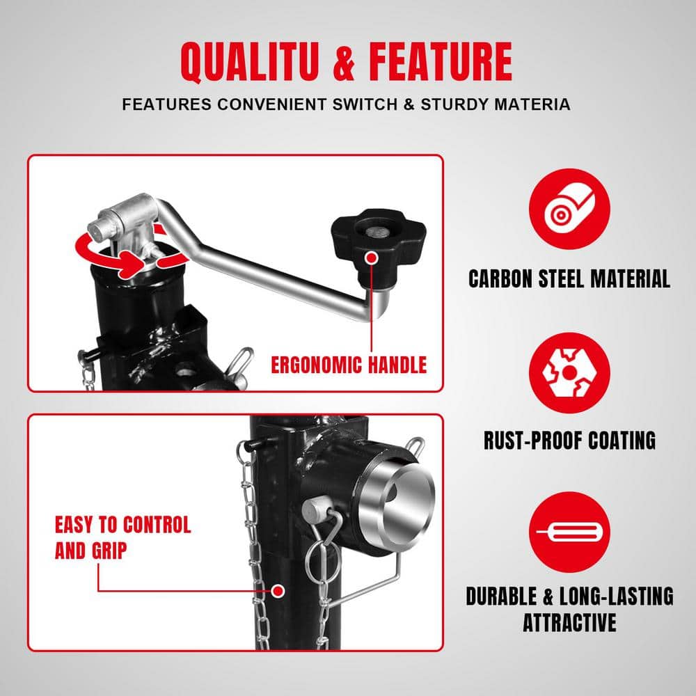 2,000 lbs. Top-Wind Weld-On Trailer Jack - Hercitys
