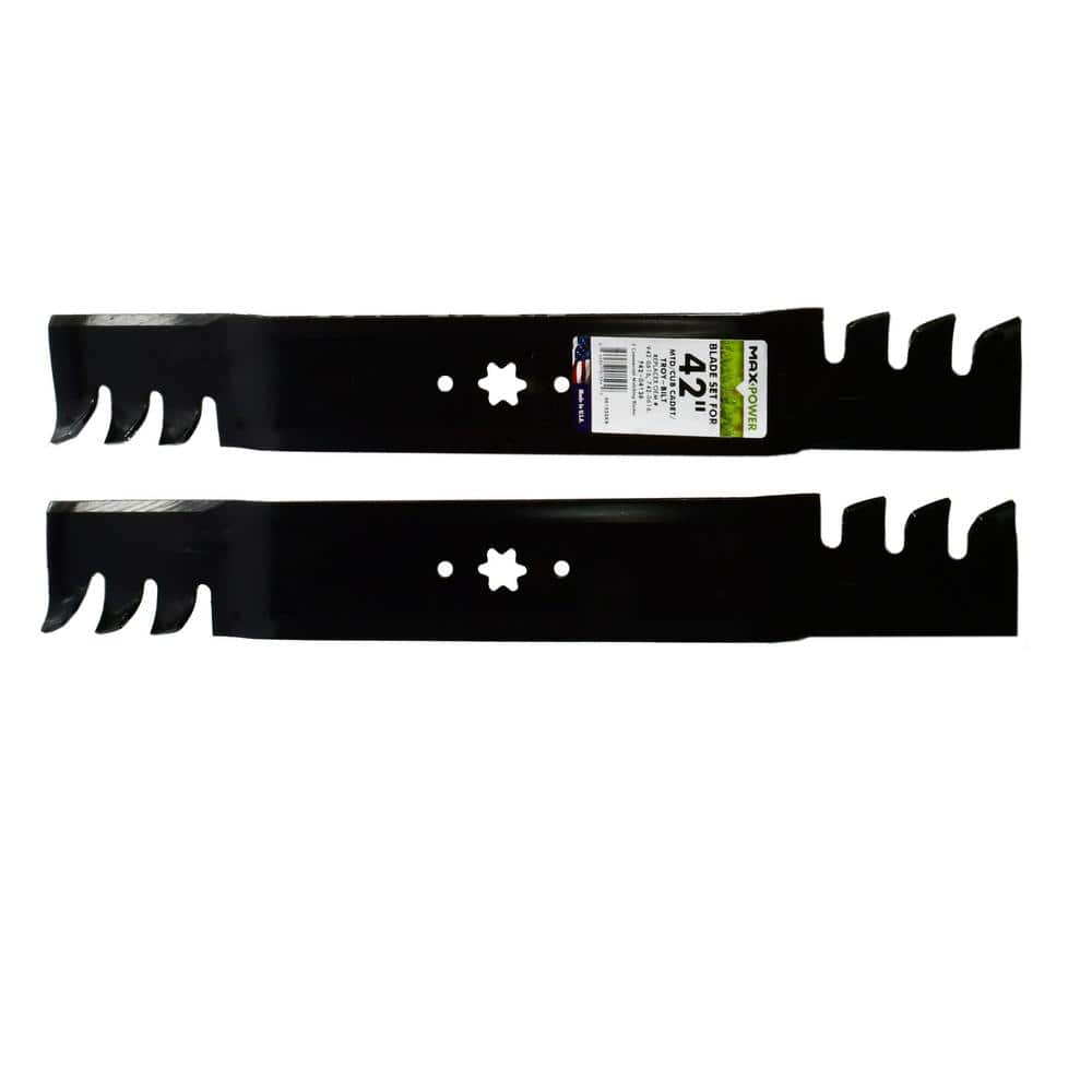 2 Blade Commercial Mulching Set for Many 42 in. Cut MTD, Cub Cadet, Troy-Bilt Mowers Replaces OEM # 742-0616, 942-0616 - Hercitys