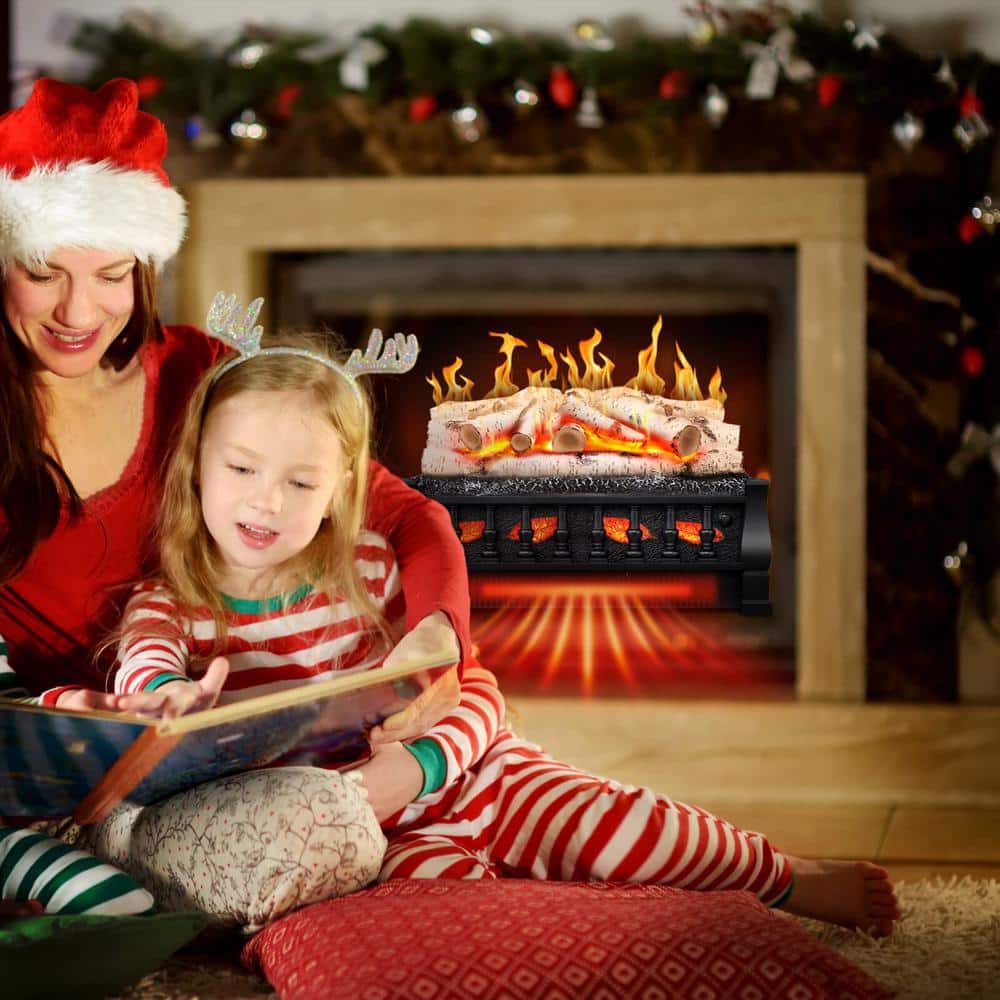 21 in. Electric Fireplace Log Set with Remote Control - Hercitys
