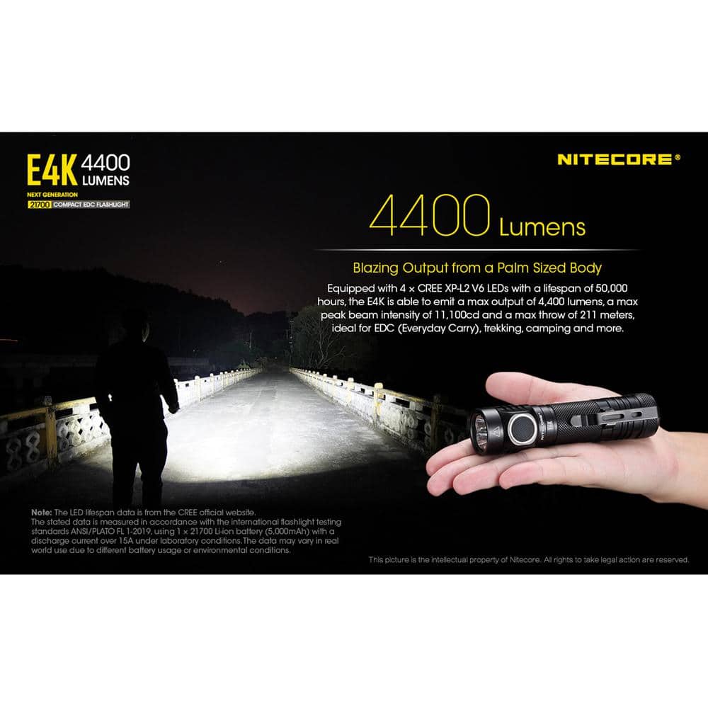 4400 Lumens Flashlight with USB Rechargeable Battery - Hercitys