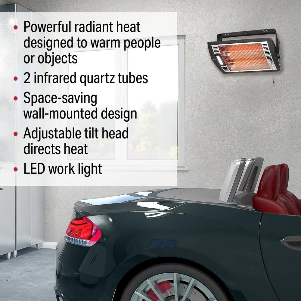 24 in. 750/1500-Watt Wall Mount Infrared Radiant Electric Space Heater - Hercitys