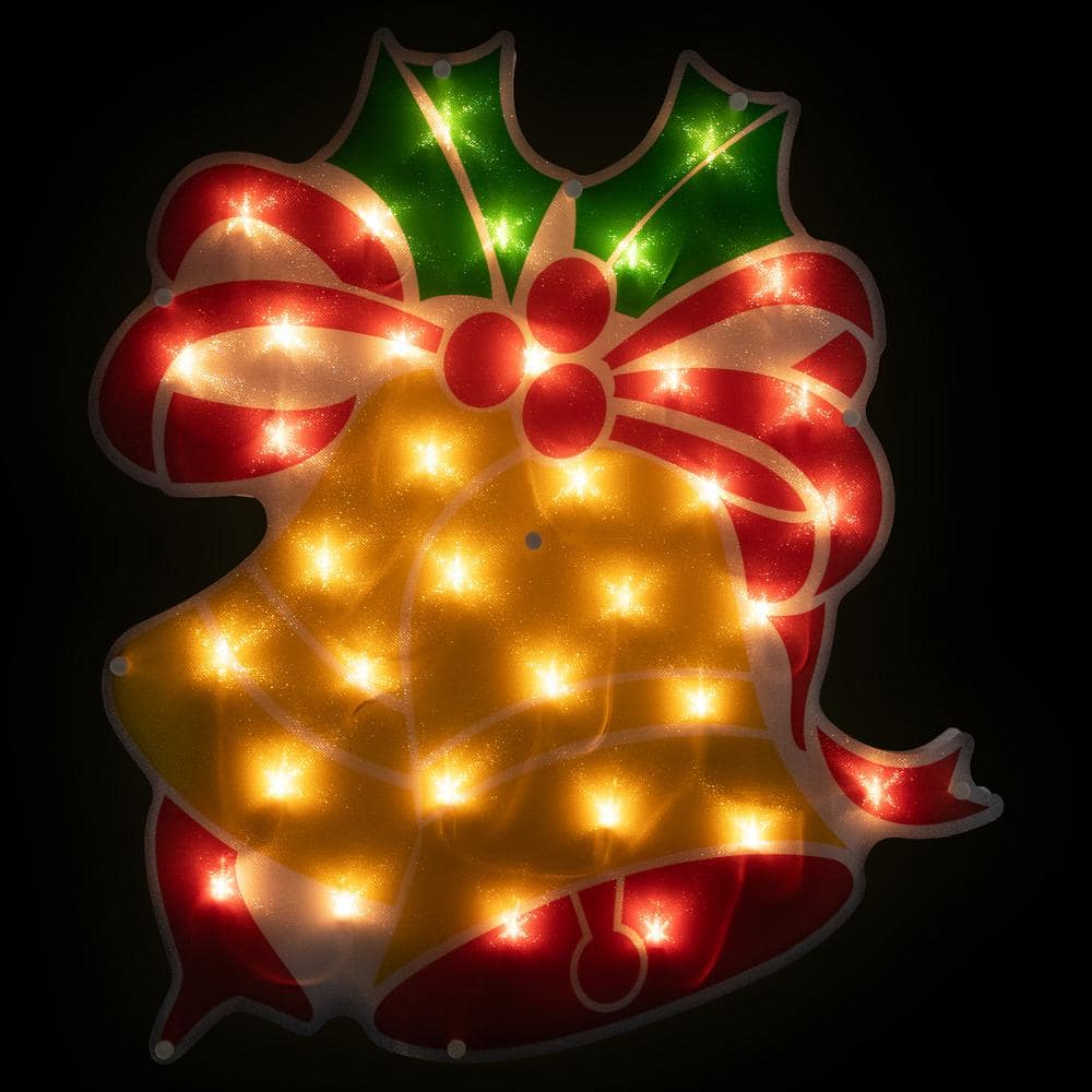 19 in. Lighted Christmas Bells Window Silhouette - Hercitys