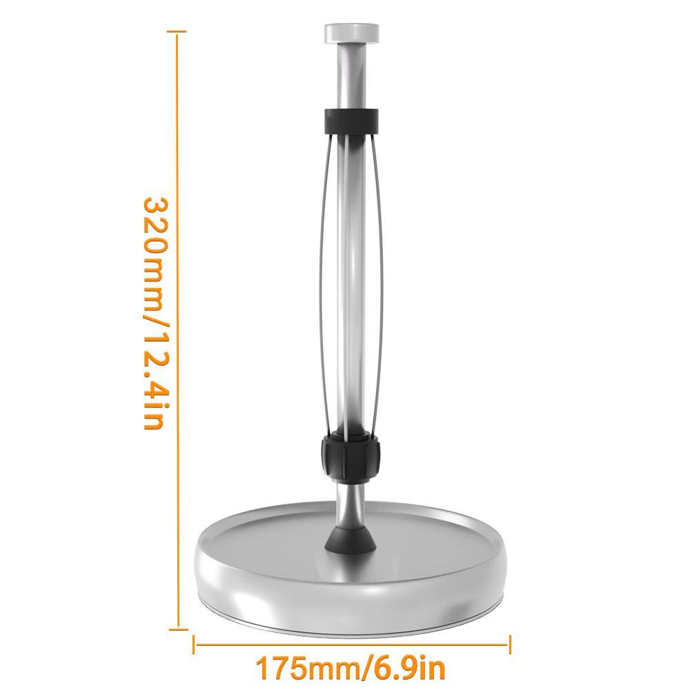 12.4 in. H x 6.9 in. W Sliver Paper Towel Holder Countertop with Ratchet Mechanism Steady Paper Towel Holder - Hercitys