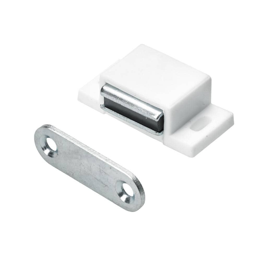 11 lbs. White Magnetic Door Catch with Counter Plate (25-Pack) - Hercitys