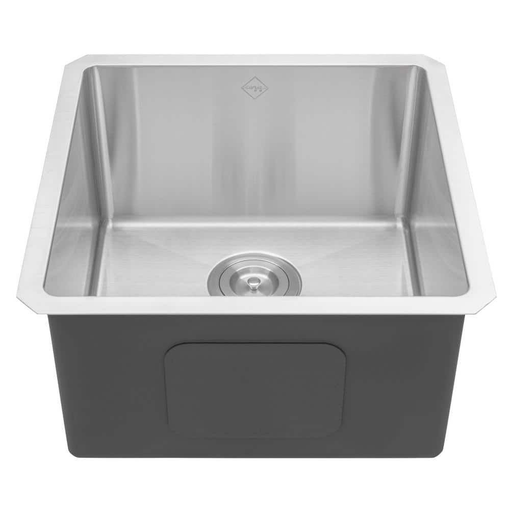 16-Gauge Stainless Steel 18 in. x 18 in. x 10 in. Undermount Bar Sink with Cutting Board Colander and Strainer - Hercitys