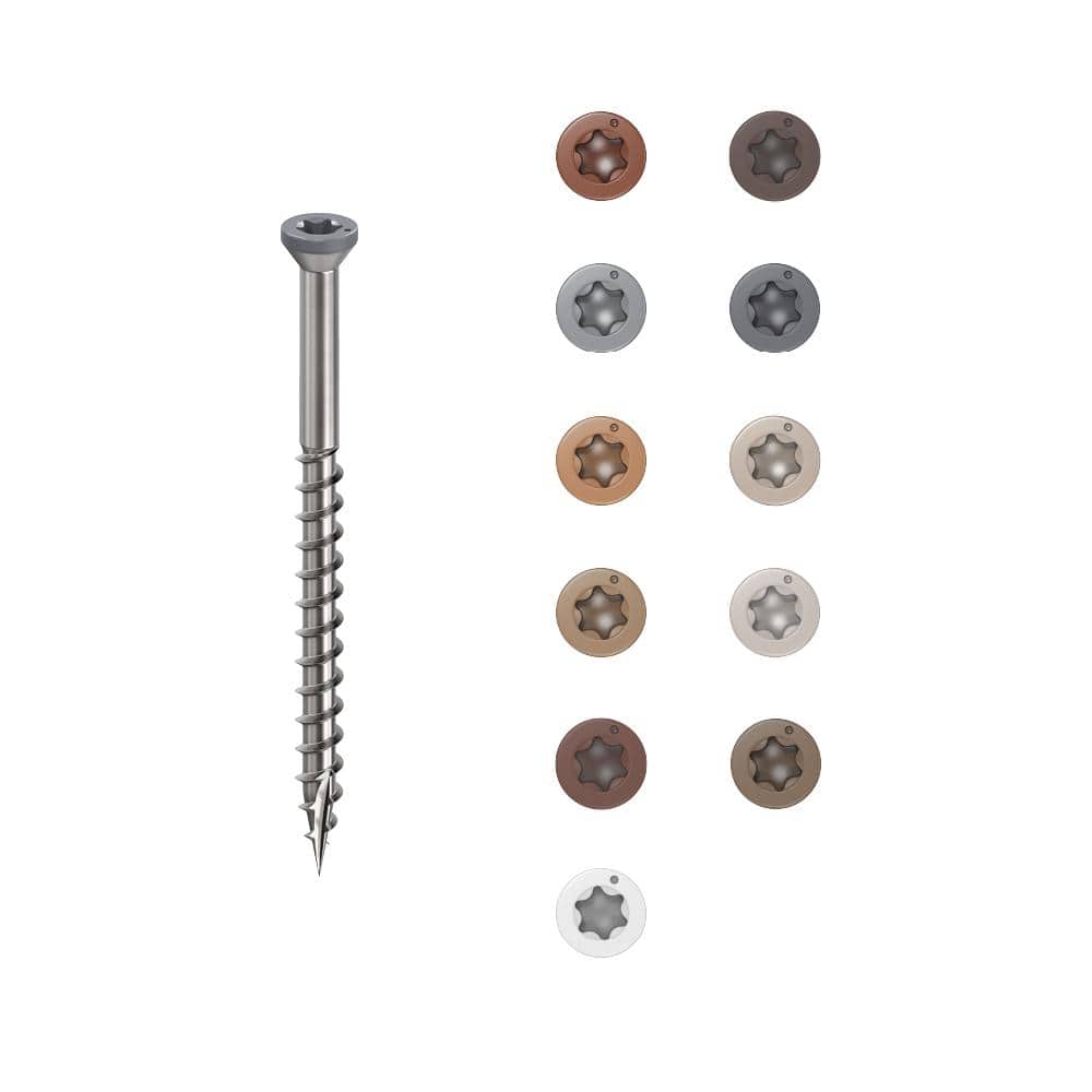 2-1/2 in. #8 316 Stainless Steel Dark Gray Premium Star Drive Trim Screws (100-Count) - Hercitys