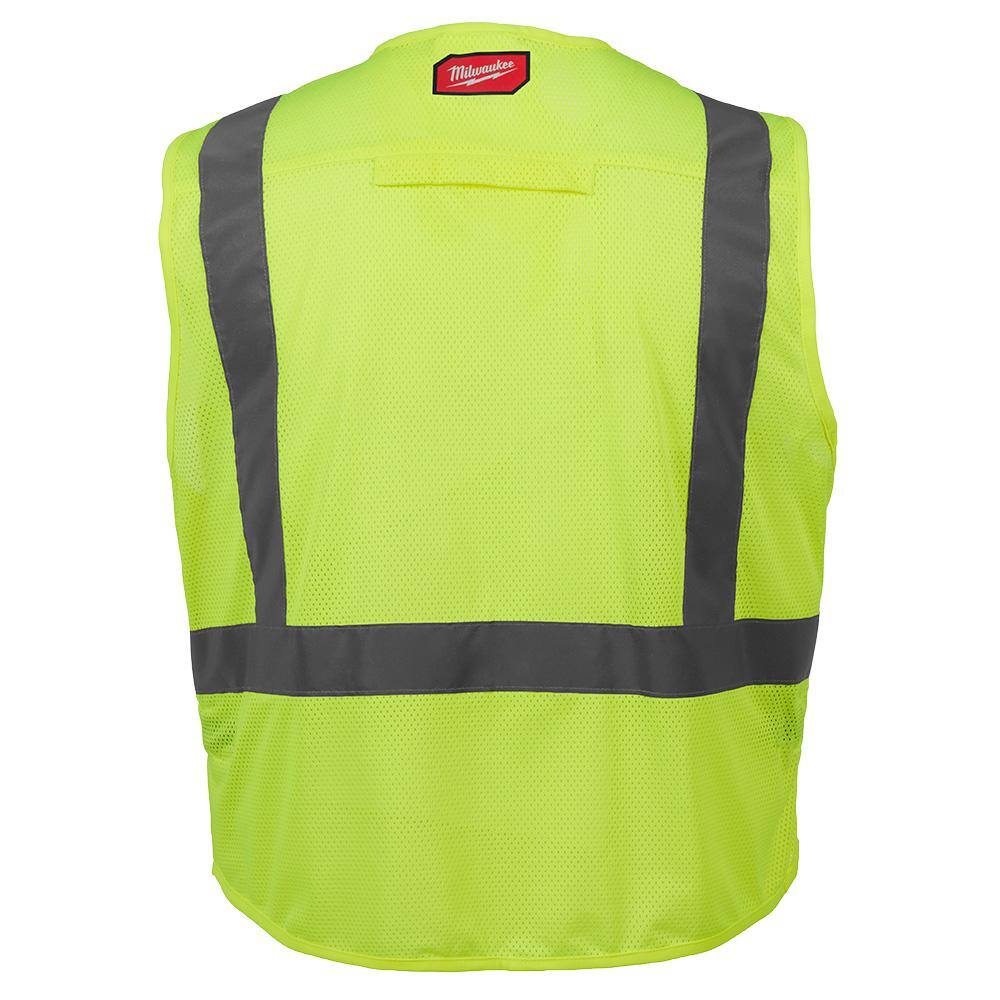 2X-Large /3X-Large Yellow Class 2-High Visibility Safety Vest with 10 Pockets - Hercitys