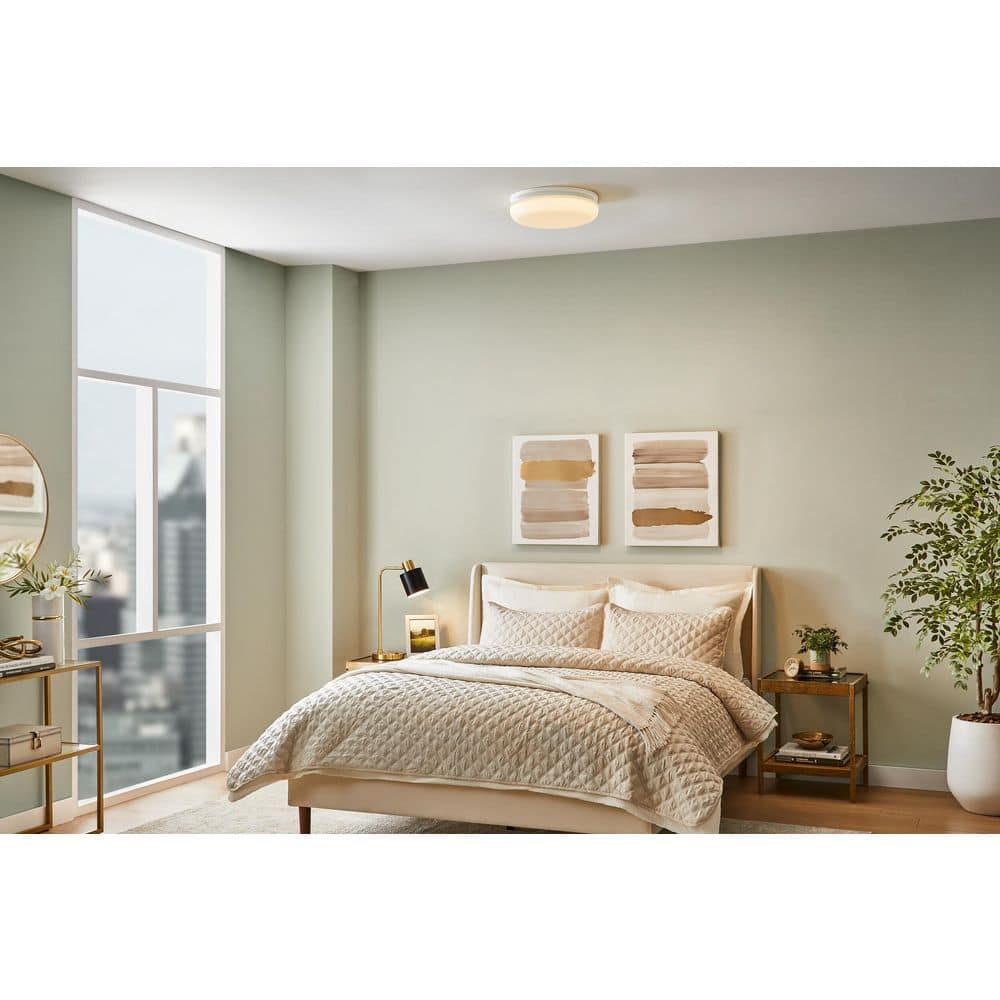 15 in. Light White Adjustable CCT and Brightness Integrated LED Ceiling Flush Mount Fixture with Night Light - Hercitys